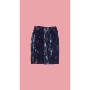 1980s BETSEY JOHNSON "PUNK" Label Black Velvet Pencil Skirt W/Back Slit. XS-S